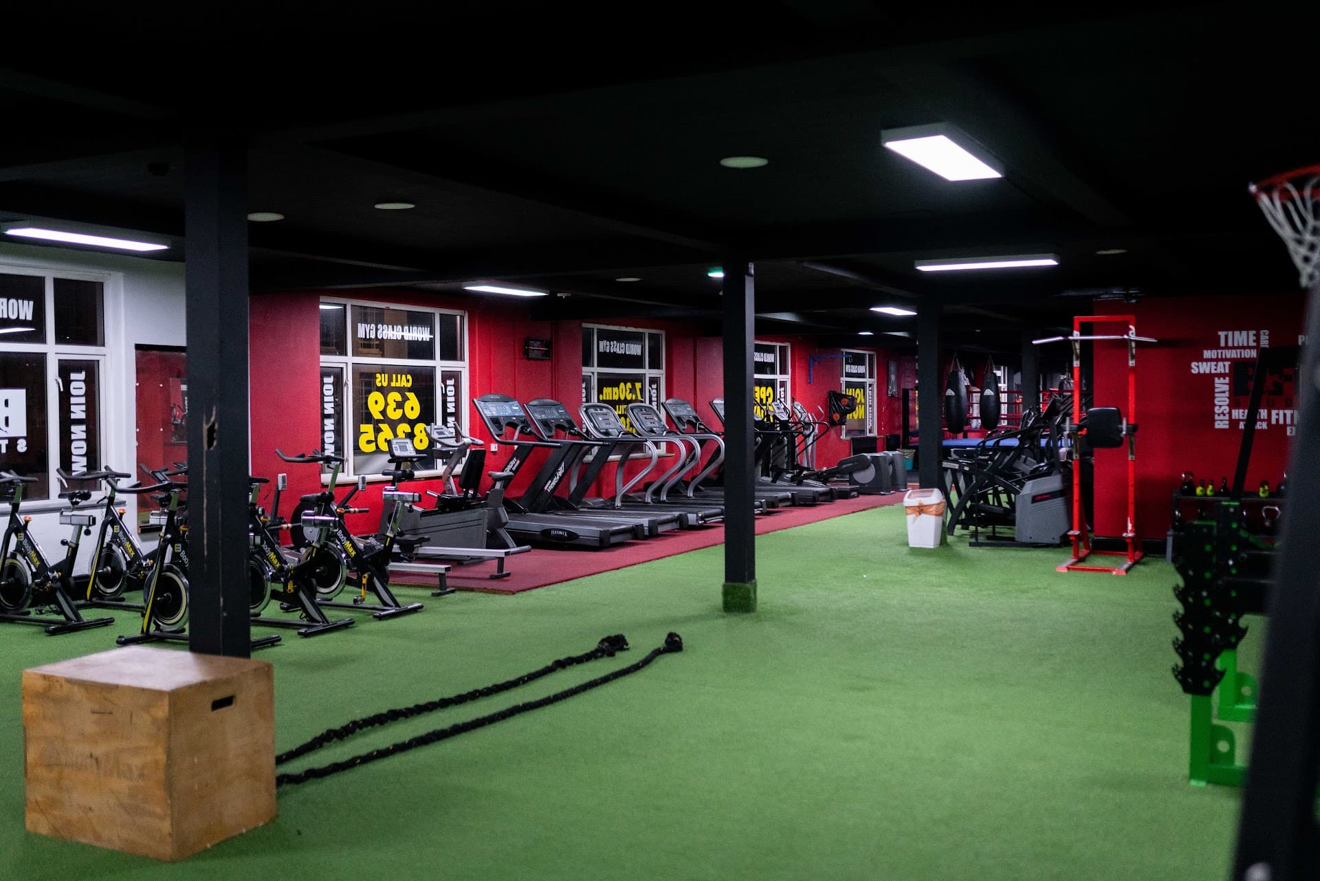 Turf conditioning area at World Class Gym, Liscard